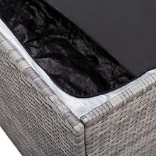 E E-NICES Baule da Giardino in Polyrattan 100x50x50 cm Grigio