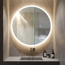 HL LED luce bagno specchio touch interruttore intelligente deappannamento pannello posteriore φ70cm, adatto per ristorante bar bagno-bianco-70CM