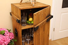 Mobile bar vintage stile shabby chic legno massello noce