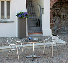 Tavolo Bar e Pizzerie in Alluminio rotondo 70 Centimetri Tavolo Impilabile per Esterni
