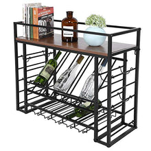 Cikonielf - Scaffale per vino da parete, design industriale, con ripiano per vino, 79 x 30 x 66 cm