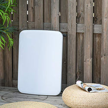 Outsunny Tavolino Pieghevole da Giardino in Metallo e PE, Altezza Regolabile su 4 Livelli, Nero e Bianco, 64x46x34-64cm