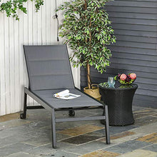 Outsunny Sdraio da Giardino Reclinabile su 5 Livelli Rivestimento Imbottito, Alluminio e Textilene, 72x168x102cm Grigio