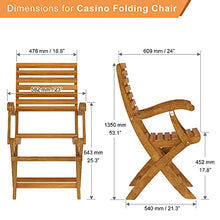 INTERBUILD REAL WOOD Casino Poltrona Pieghevole con braccioli, Finitura in Teak Dorato (2 Pezzi/Set)