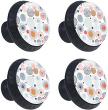 Modello dei cerchi di scarabocchio rotondo variopinto Pomelli per Porta Set di 4 Pomelli per Mobili Manopole per Cassetti Cucina Armadio Vetro