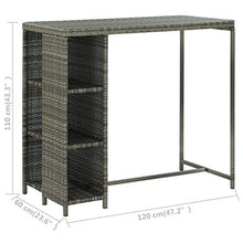 SKM Set da Bar da Giardino 5 pz con Cuscini in Polyrattan Grigio (37kg)
