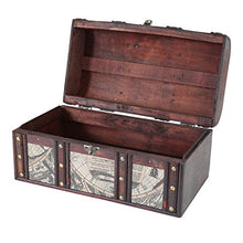 HMF 6410-159 Scrigno del Tesoro in Legno con Lucchetto | 38 x 20 x 19 cm | Grande | Cuba
