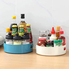 2 PCS Multi-Function Rotating Tray Kitchen Organizer Cosmetics Organize with Non-Slip Base 360° Turntable Rack Kitchen Pantry Cabinet Refrigerator Organizer Tray, Revolving Condiment Holder