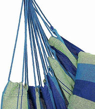 Jilibaba - Sedia a dondolo con 2 cuscini per interni e giardino, colore: Blu
