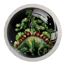 4 pcs White Cabinet Knobs for Kitchen Cabinets Bedroom Wardrobe Dresser Drawers Black green dinosaur