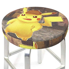 Pikachu - Coprisgabello rotondo per sedia da bar, lavabile, elastico, per sgabelli rotondi da 35,6 cm