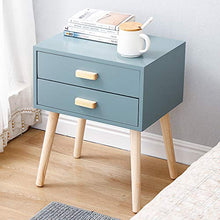 Flyelf Comodino Tavolino con 2 Cassetto 35 * 45 * 59.5 cm (Grigio Blu, 2)