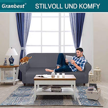 Granbest Copridivano Elasticizzato Fodere per Divano Spessa, Fodera Divano Jacquard per Soggiorno Protezione per Mobili (3 Posti, Grigio Chiaro)