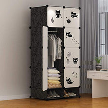 WCY Armadio Portatile Cartoni Animati Armadio Armadio di stoccaggio modulare Fai da Te Organizer Robusto e Sicuro (2 Stili) Armadio Combinato (Dimensioni: 111x47x111cm) yqaae (Size : 76x47x165cm)