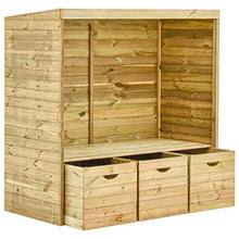 FAMIROSA Panchina da Giardino con Pergolato 3 Cassetti 170 cm Legno Pino