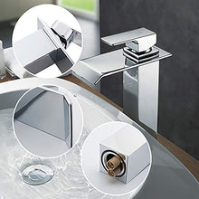 HOMELODY Rubinetto Bagno Cascata Miscelatore Lavabo Monocomando in Ottone Miscelatore Lavabo Alto Acqua Calda e Fredda，Cromato