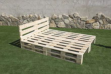 Letto a balinese con testiera, mod. Petis, 2 x 1,40 m, naturale