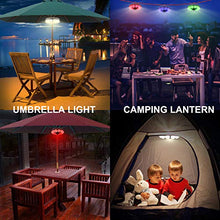HONWELL Luci per ombrellone, 12 LED in plastica con lampadina per ombrellone, luce da esterno a batteria con timer, cambio colore con telecomando per ombrellone, tende da campeggio