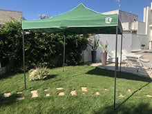 FT TENORE Gazebo RICHIUDIBILE 3X3 M Pieghevole A Fisarmonica Mercato TENDONE con Sacca (Verde)