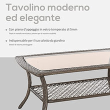 Outsunny Set Mobili da Giardino in Rattan Marrone, Set Tavolino, Sedie e Divano da Esterno 4Pz con Cuscini Imbottiti Cachi