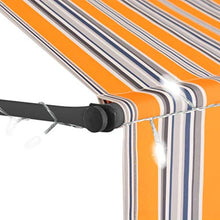 VidaXL - Tenda da sole retrattile con LED, 100 cm, colore: Giallo/Blu