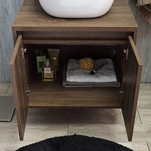 Kiamami Valentina MOBILE BAGNO SOSPESO CM 60 NOCE SCURO CON LAVABO APPOGGIO | SIENA