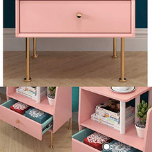 LSX-Comodino Comodino, Semplice e Moderno Piccolo Appartamento Macaron Rosa Letto Camera da Letto Armadio Aperto, Adatto for Soggiorno/Camera da Letto/Studio, 50x37x59,5 cm OYO