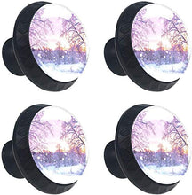 Alberi forestali e alba Pomelli per Porta Set di 4 Pomelli per Mobili Manopole per Cassetti Cucina Armadio Vetro