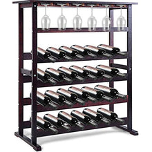 Goplus Portabottiglie Cantinetta Scaffale per Vino Portavino in Legno da 24 Bottiglie 80x41x90,5cm