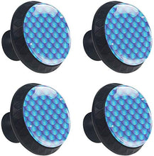 Modello di scala sirena realistico blu viola Pomelli per Porta Set di 4 Pomelli per Mobili Manopole per Cassetti Cucina Armadio Vetro
