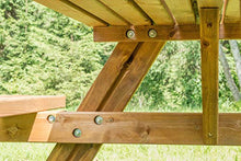 Salone Negozio Online Tavolo con PANCHE Picnic Legno IMPREGNATO 177X154X74H