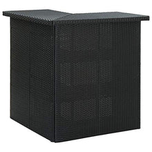 FAMIROSA Tavolo da Bar ad Angolo Nero 100x50x105 cm in Polyrattan