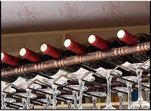 MFLASMF Upside Down Wine Glass Holder/Wine Rack on The Ceiling Decorative Bar, Wrought Iron Wine Rack Restaurant, Kitchen,Bronze,80X30CM