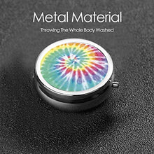 Tye Dye Art - Contenitore rotondo per pillole a 3 scomparti, in metallo, per medicina e vitamina