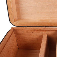 JINGZHUN Humidor per sigari, Cigar Box Legno di Cedro Black Mat Check in Pelle Cigar Humidor Moda E Semplice Cigar Box Portatile