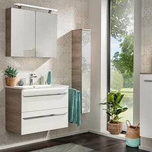 FACKELMANN - Set di mobili da bagno luminosi, 4 pezzi, lavandino, 80 cm e armadietto a LED