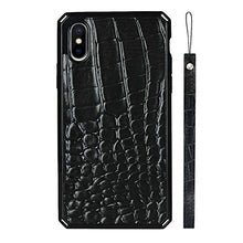 Custodia per telefono con funzione centrale di coccodrillo, per iPhone XS/iPhone X, colore: nero