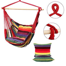 ORIYUKKI Sedia a Dondolo, Amaca a Poltrona, Sedia Amaca, Poltrona Sospesa Fornita di 2 Cuscini, Perfetta per Interno/Esterno Casa Camera da Letto Giardino(Bastoncini di Legno Non Inclusi)