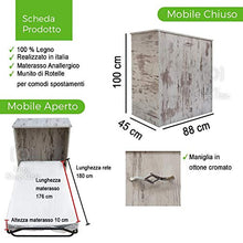 Mobile Letto A Scomparsa stile industriale industry Completo di Rete E Materasso Apribile Pieghevole Rete Brandina Completa di Doghe e Materasso Alta Densità Spessore 10