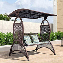 DGHJK Altalena da Portico con Supporto Mobili da Esterno Sedia a Dondolo con ombrellone da Esterno, soffitto Regolabile in Rattan con Poltrona Cuscino