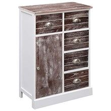 SKM Credenza con 10 Cassetti Marrone 113x30x79 cm in Legno