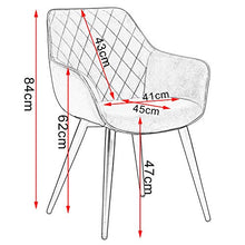 WOLTU BH153ts-6 Sedie Cucina Moderne Poltrona per Camera da Letto Soggiorno in Velluto Turchese Gambe di Metallo 6 Pezzi