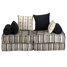vidaXL Divano Letto Modulare a 2 Posti in Tessuto a Strisce Letto Sofa Sofà