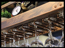 lanying Portabicchieri da soffitto per Vino Rosso,Portabottiglie da Appendere a soffitto, Applicazione Decorativa in Stile retrò per portabottiglie-Bronzo_120 * 35 cm