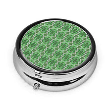 The Roaring Twenties in Green Round Contenitore per pillole a 3 scomparti in metallo per medicina e vitamine, contenitore decorativo per viaggi all'aperto