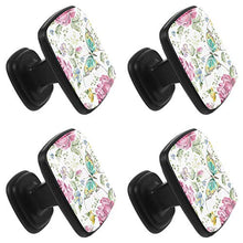 Farfalla peonia ricamo 4 PCS Pomelli per Porta, Pomolo per Mobile, Pomelli per Mobili con Viti, Maniglia per Armadietto, Pomelli per Porta, Pomelli per Cassetti per Porta, Armadio, Cassetto e Credenza