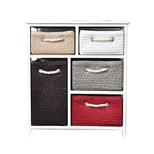 ZhuFengshop Comodino Rattan Storage Locker Comò in Paglia di Grano Comodino Side Table