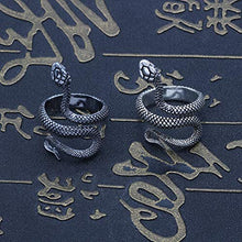 personalità esagerazione Retro Snake Ring Snake Punk Animal Geometric Ring Sliver