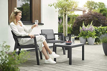 Keter Emily Balcony Set, Set da Esterno con 2 Poltrone e Tavolino, Grafite