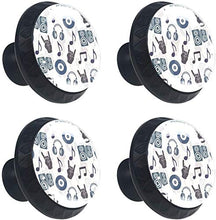 Altoparlanti colorati piastra disco musica cuffie CD Pomelli per Porta Set di 4 Pomelli per Mobili Manopole per Cassetti Cucina Armadio Vetro